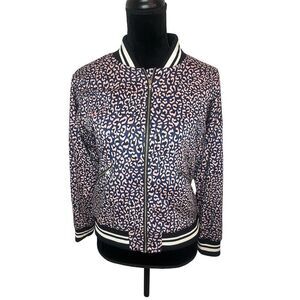 Saks Fifth Avenue Women's Animal Cheetah Print Bomber Jacket Womens Size Medium